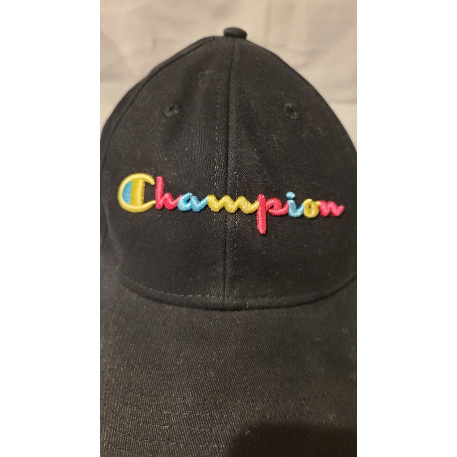 Champion Classic Twill Hat Black Embroidered Adjustable